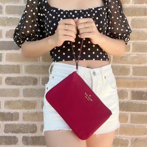 Kate Spade Nylon Wristlet Cranberry Cocktail Pink